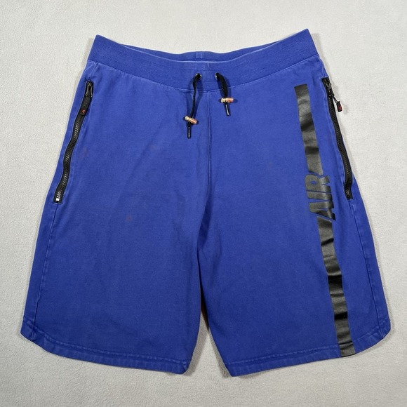 Nike Air Pivot V3 Sweat‎ Shorts Mens Sz XL Blue Cotton Zip Pockets 728275-455 - Picture 1 of 12